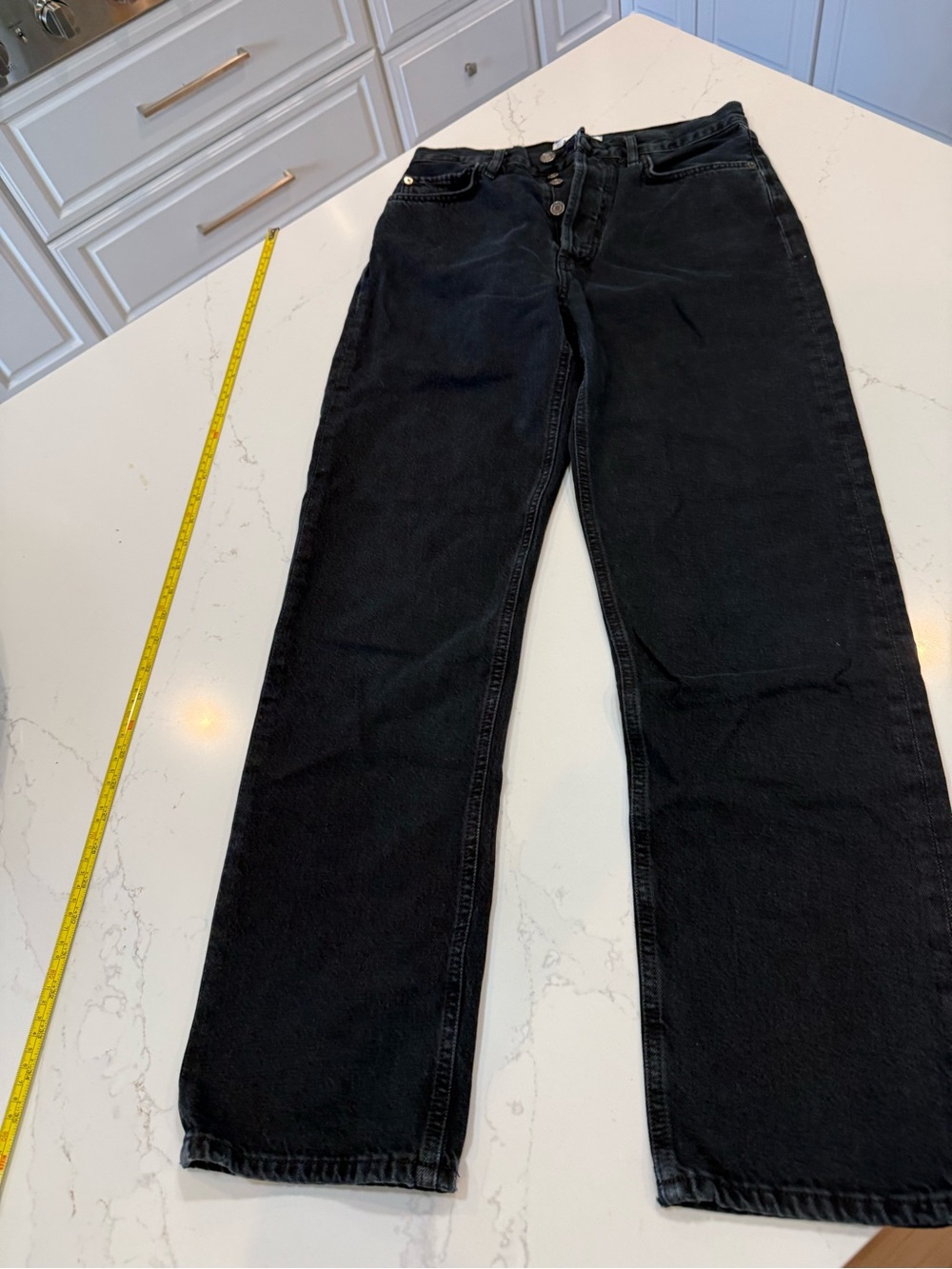 Agolde Women's Washed Black Straight-Leg Jeans